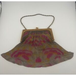 Antique‎ 20s Whiting & Davis Whiting and Davis Painted Mesh Metal Purse Art Deco